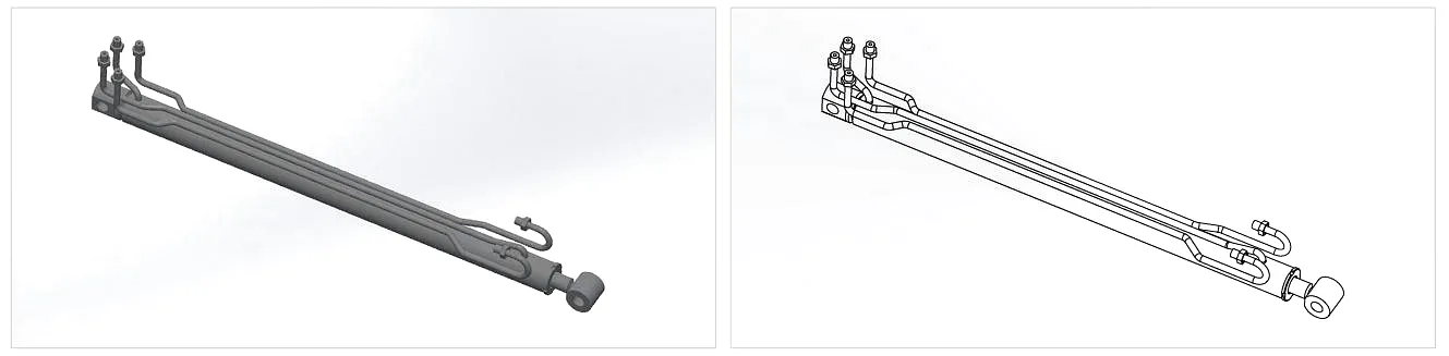 Behind Cylinder for Opening Rack Support - Side View