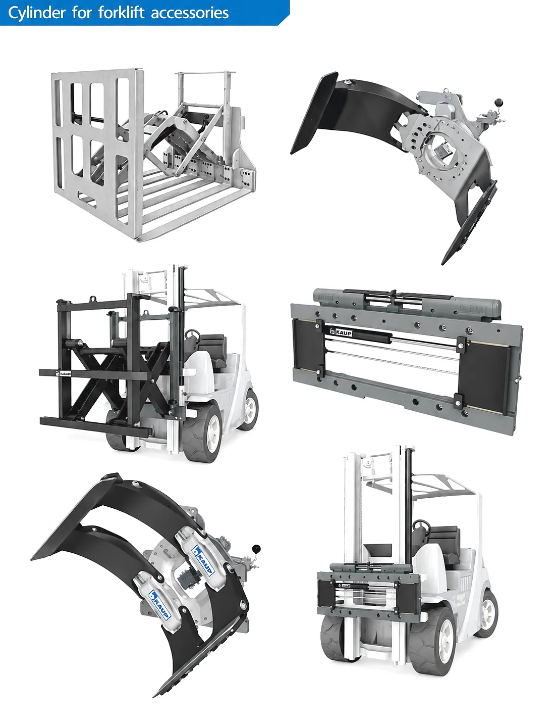 Forklift Attachment Cylinder — Φ125mm, 200mm Stroke 4 Forklift Attachment Cylinder series overview