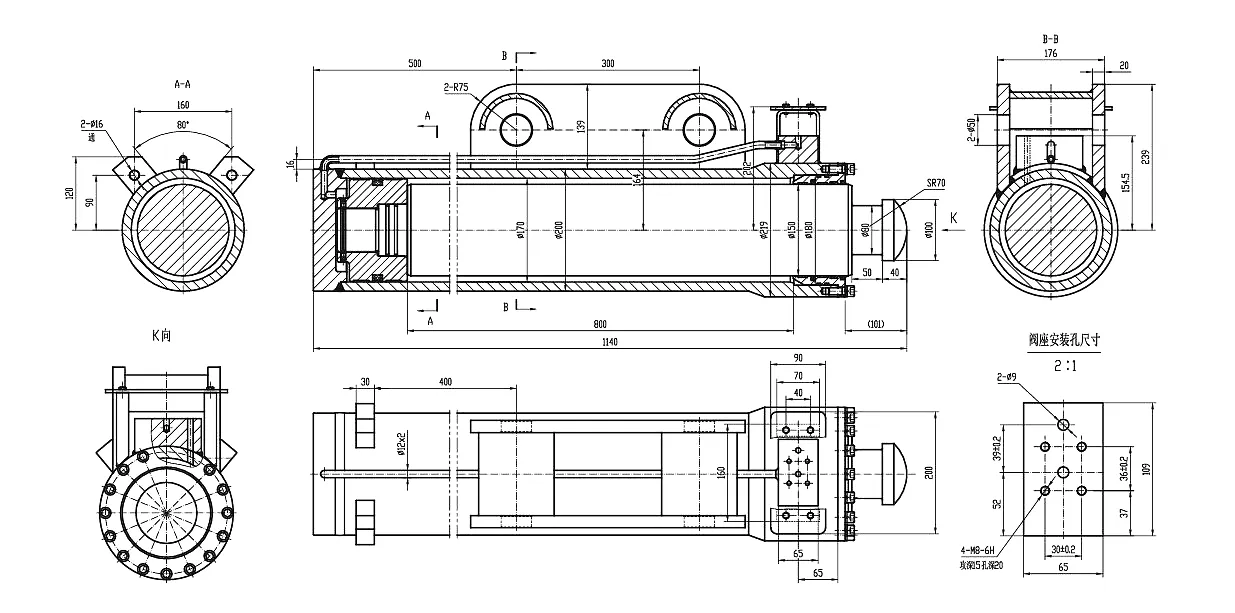 Cylinder for frame support technical specification table HCYY11112020