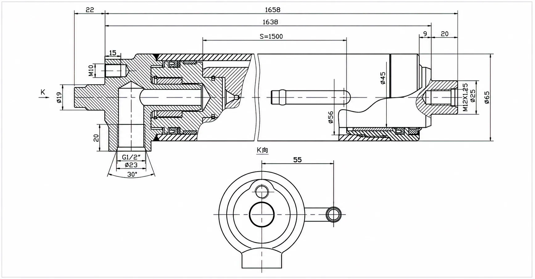 Forklift Lifting Cylinder technical parameter chart