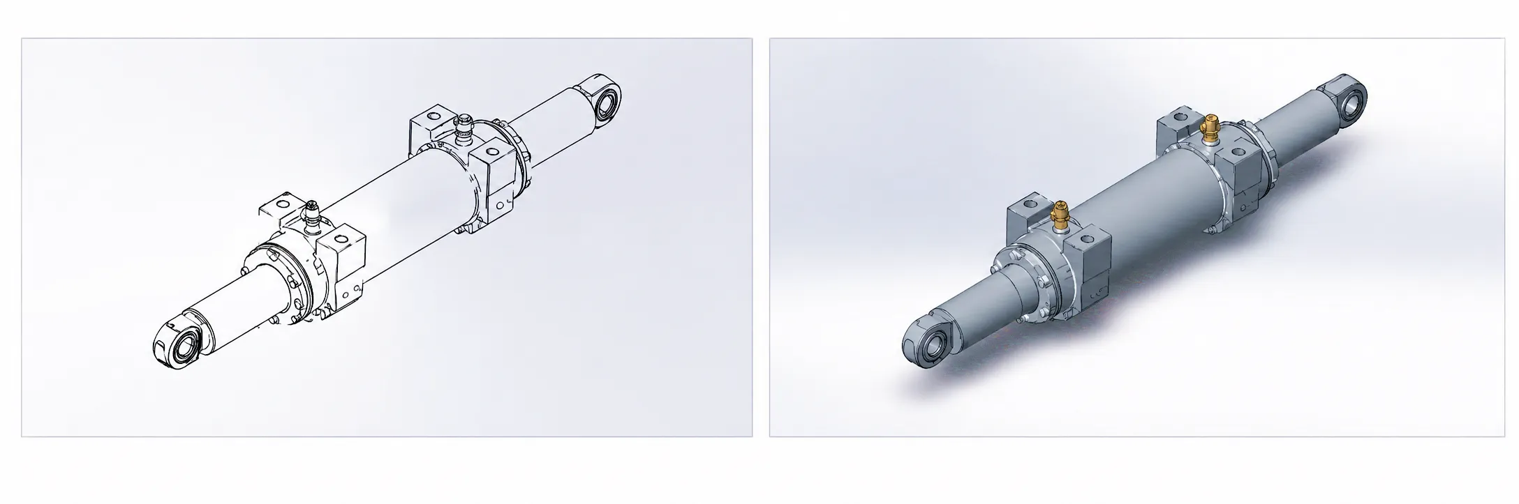Double-Acting Forklift Steering Cylinder 5 Double-Acting Forklift Steering Cylinder front view