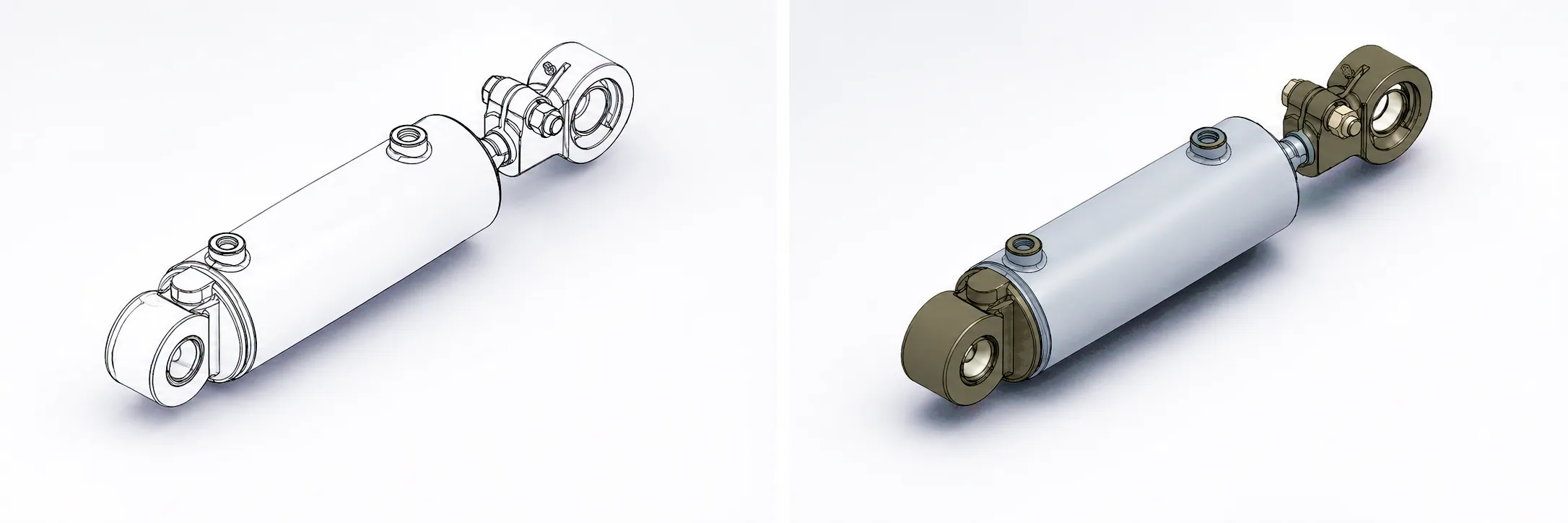 Double-Acting Forklift Tilt Cylinder 5 Double-Acting Forklift Tilt Cylinder detail view rod and seal