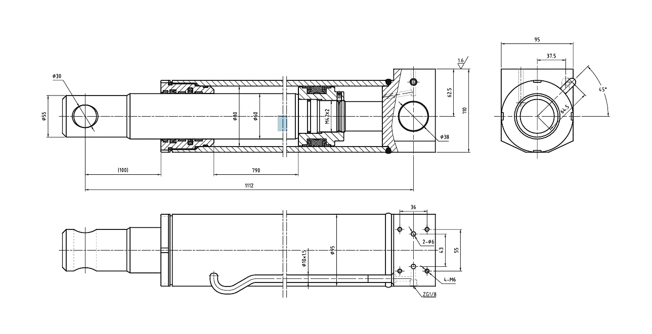 Front Frame Support Cylinder 3 Front frame support cylinder technical specification table HCYY11112025