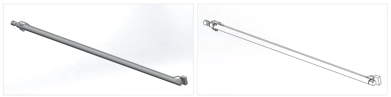 Front Outrigger Rack Cylinder 5 Front Outrigger Rack Cylinder HCYY11112024 end view detail