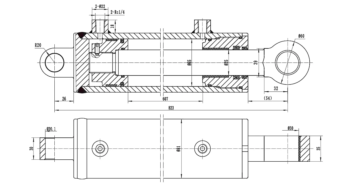 Grain Tank Lifting Cylinder HCYY11112016 full technical specification table