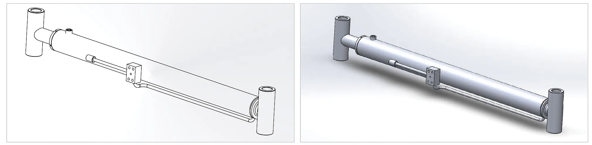Aerial Work Platform Lifting Cylinder (840mm Stroke) 4 Aerial Work Platform Lifting Cylinder HCYY11112003 side profile