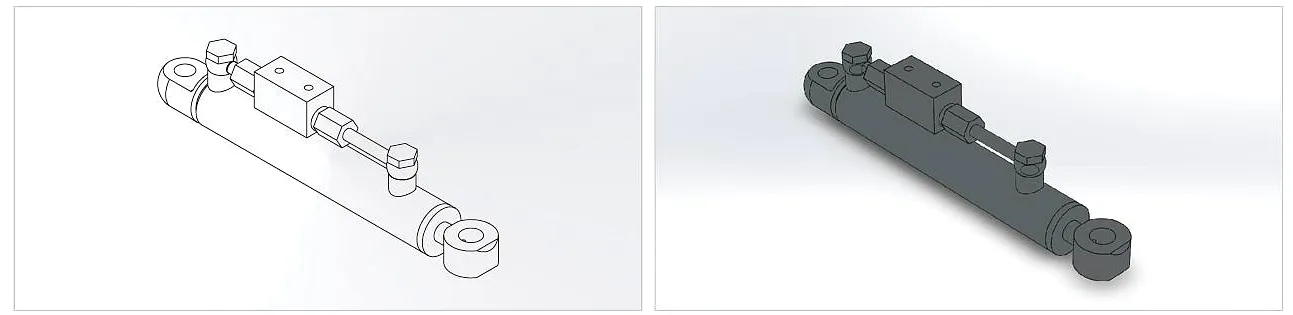 Hook-Lift Truck Locking Cylinder — Φ40mm, 200mm Stroke 5 Hook-Lift Truck Locking Cylinder cross-section detail