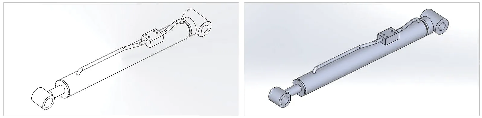 Aerial Platform Main Boom Angle Cylinder (555mm Stroke) 5 Aerial Platform Main Boom Angle Cylinder detail view rod and seal