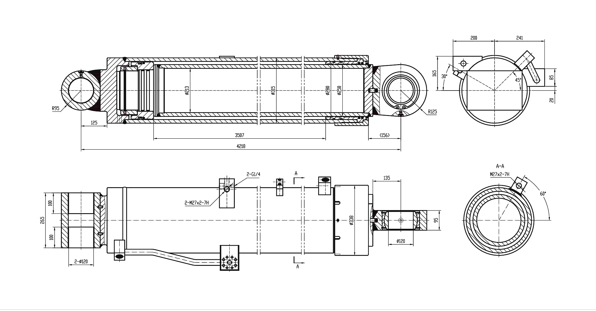 Main Boom Angle Cylinder 3 Main Boom Angle Cylinder technical specification table HCYY11112021