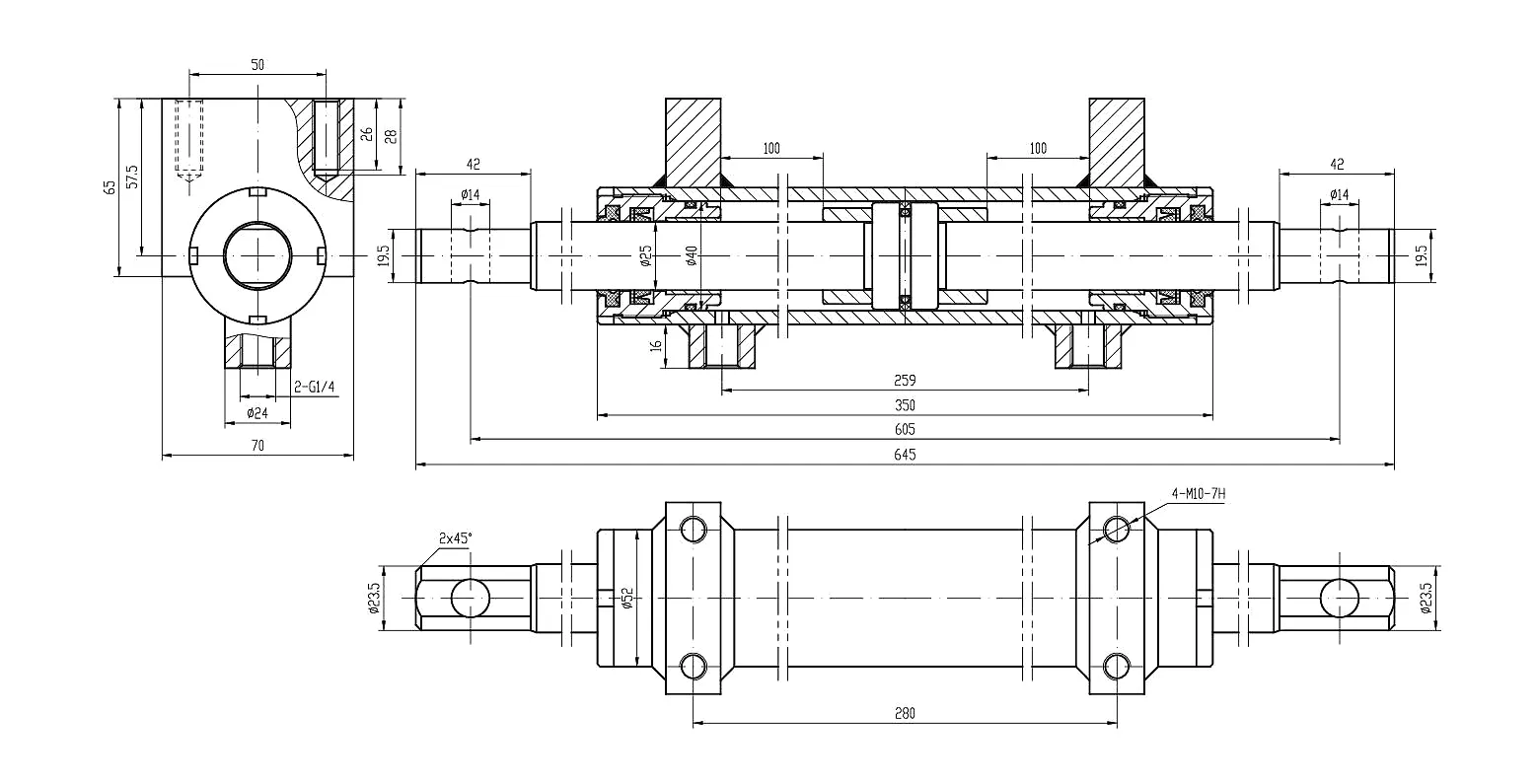 Dual-Action Aerial Vehicle Steering Cylinder (100×2 Stroke) 3 Steering cylinder